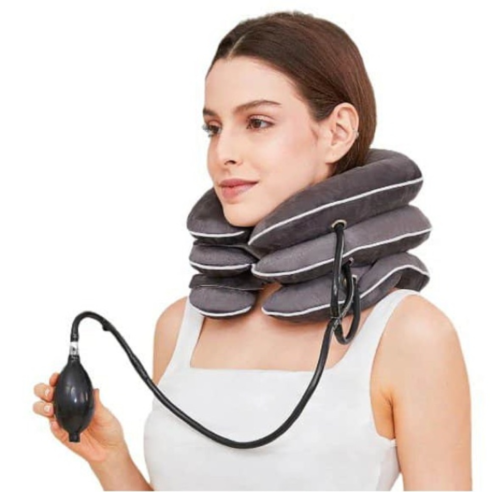 Gray Inflatable Neck Pillow